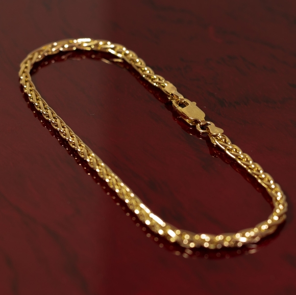 18k Gold Rope Bracelet Italy 9" - Picture 4 of 6